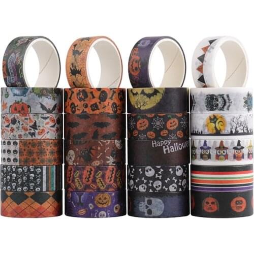 20 Rolls Halloween Washi Tape Set Kawaii Pumpkin Masking Tape Decorative Adhesive Tape For Diary Journaling Gifts Stationery