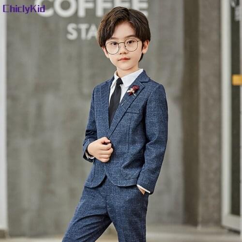 Boys Wedding Suit Jacket Kids Formal Tuxedo Dress Clothes Sets Child Cool Party Morning Coat Ring Bearer Blazer Tie Pant Costume