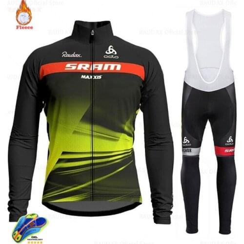 2021 cycling jersey mountain bike team uniform winter warm wool champion sports team cycling jersey set maillot ciclismo