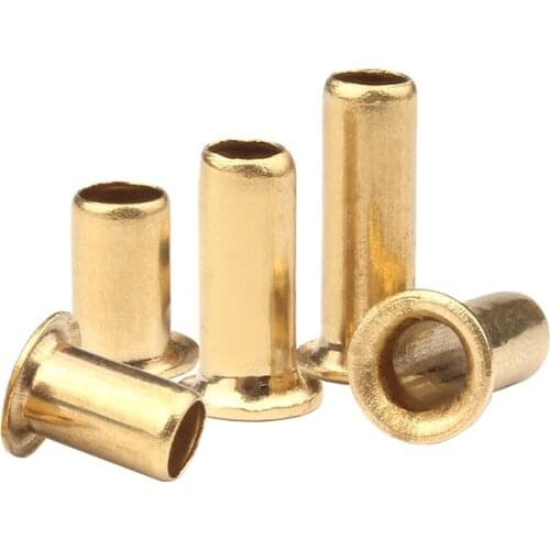 M0.9 M1.3 M1.5 M2 M2.3 Brass Hollow Rivet with Copper Chicken Eye Button Single Pipe with Brass Hole Rivet