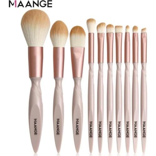 MAANGE 10 PCS Makeup Brush Set Eyeshadow Blending Foundation Cosmetic Powder Eyebrow Blush Beauty Make Up Kit Tool Maquiagem