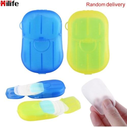 Mini Washing Hand Clean Scented Slice Sheets Random Color Disposable soap box Portable soap paper 20pcs/Box Antibacterial