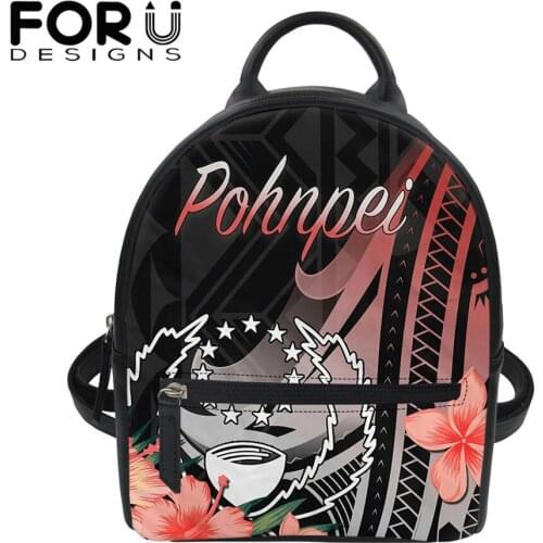 FORUDESIGNS Fashion Pohnpei Backpack With Zipper for Woman Leather Back Pack Girls Mini School Bag Bolsas Femininas Mochilas