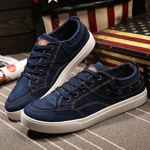 Men sneakers new arrivals Spring Autumn Slip-on canvas shoes men fashion breathable denim men shoes flat Schuhe Herren K8-47