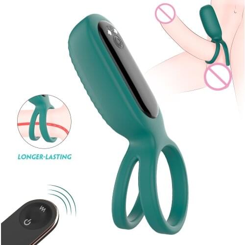 Male Penis Vibrator Ring Cockring Rings Adult Sex Toys For Sex Mens Penis Ring Erection Testicle Massager Vibrating Ring Man