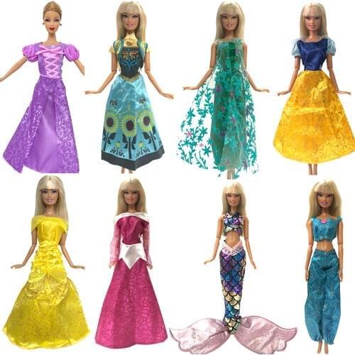 NK Princess Doll Elsa Movie Similar Dress Fairy Tale Wedding Dress Gown Party Outfit For Barbie Doll Best Girls' Gift DZ JJ