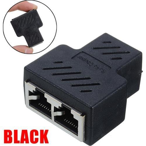 New RJ45 Splitter Adapter 1 to 2 Dual Female Port LAN Ethernet Network Splitter Adapter for Computer Connector