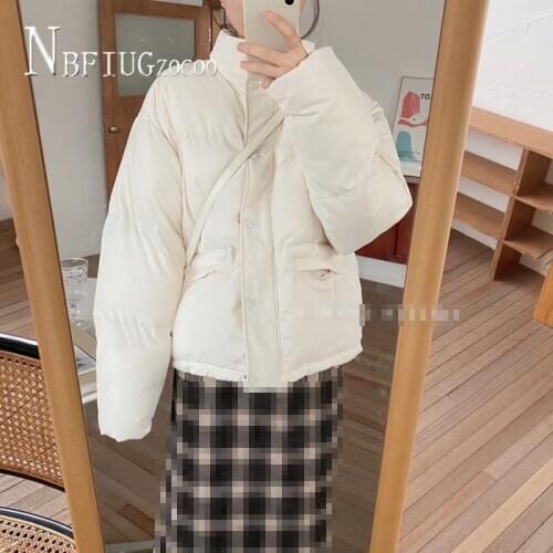 Young Lady Simply Design Bread Style Women Parkas Warm Soft Fabric Winter Female Jacket