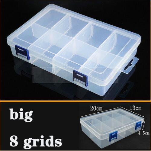 8 grid Plastic Box Practical Adjustable Compartment Jewelry Bead storage case Screw Holder Case Display Organizer Container