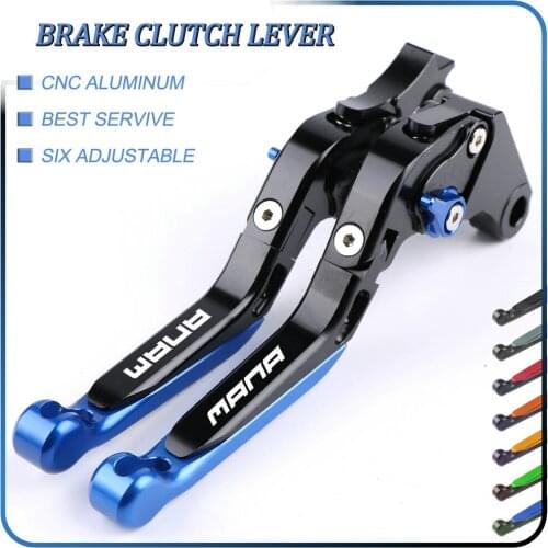 Motorcycle CNC Adjustable Foldable brake Clutch Levers for Aprilia MANA 2007 2008 2009 2010 2011 2012 with Logo(MANA)