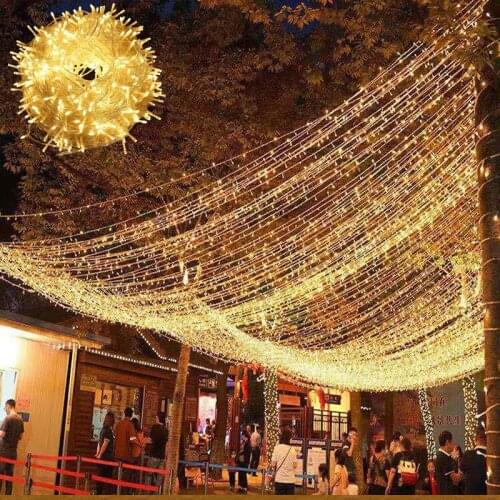 Christmas String Lights LED 100M Outdoor/Indoor Room Lights Garland Waterproof Fairy Light For Home Party Wedding Garden Decor
