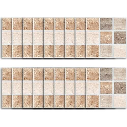 18 Pcs Self Adhesive Mosaic Tile Sticker Kitchen Backsplash Bathroom Wall Tile Stickers Decor Waterproof Peel Stick PVC Tiles 10