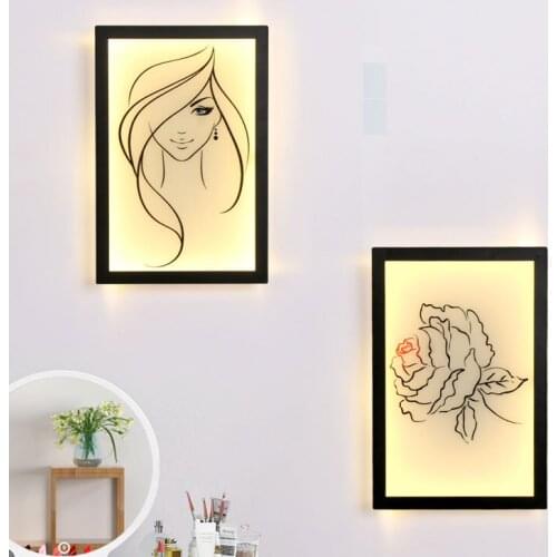 Nordic Loft LED Wall Light Indoor Art Picture Led Wall Lamp For Home Living Room Aisle Corridor Staircase Lamp Decoration Wall