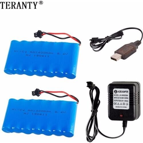 SM Plug) Ni-CD 8.4v 1400mah Battery + USB Charger For Rc toys Car Tank Train Robot Boats Guns AA 8.4v Rechargeable Battery Pack