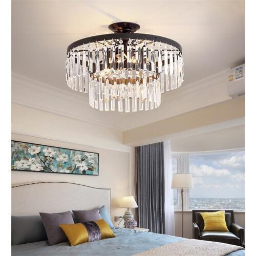 Modern Ceiling Lamp Light Fitting Living room Bedroom Aisle Enternance Hallway Lighting Fixture Double Layer Crystal Round Lamp