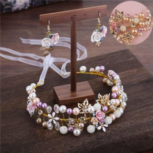 Rhinestone Wedding Bridal Headband Clip Hair Band HandmadOI Pearl Flower Crystal