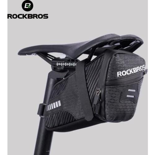ROCKBROS Bicycle Bag Waterproof Bike Saddle Bag Reflective MTB Seatpost Tail Saddlebag Under Seat Tool Pouch Cycling Accessories