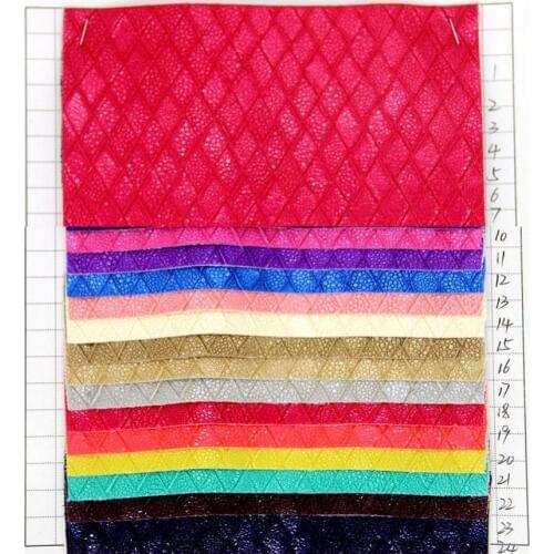 Semi PU leather bags handbags diamond pattern woven weave leather fabric