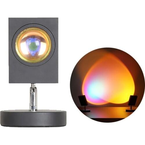 Led Night Light Rainbow Projector Lamp Atmosphere Home Coffe Shop Background Wall Home Decoration Atmosphere Lamp Color Lamp