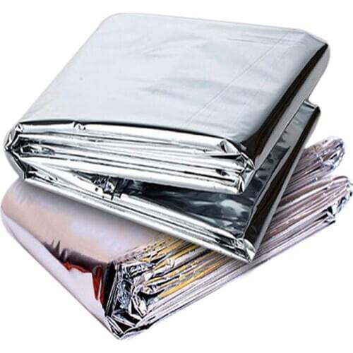 2pcs 210*130cm Outdoor Survival Emergency Rescue Warm Blanket Foldable Waterproof Heat Reflective Mylar Film Thermal Blanket