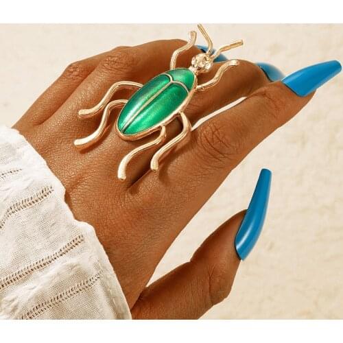 Tocona Unique Insect Single Ring for Women Irregular Geometric Gold Color Alloy Metal Party Jewelry Accessories Anillo 18498