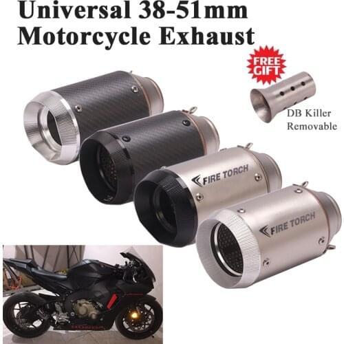 Universal FIRE TORCH Exhaust Pipe Racing Escape Modify Left & Right Side Carbon Muffller DB Killer For CBR1000RR S1000RR R1 Z900