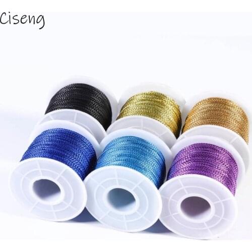 Ciseng 100yard Gold Cord Thread String Strap Ribbon Rope Tag Line Necklace Bracelet Making No-slip Clothing Gift Decor 0.5mm