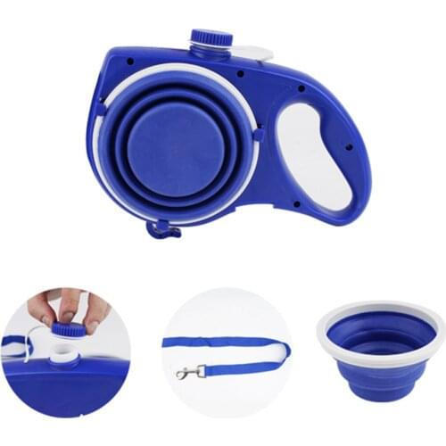 Retractable Dog Leash Nylon Foldable Travel Bowl Portable Puppy Water Bottle Outdoor Walking Running Traction Rope Pets Supplies