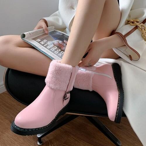 New Winter Woman Ankle Boots Platform Snow Boots 9 Ladies Warm Plush Sneakers Flat Casual Shoes Ankle Boots for Women Snow Boots