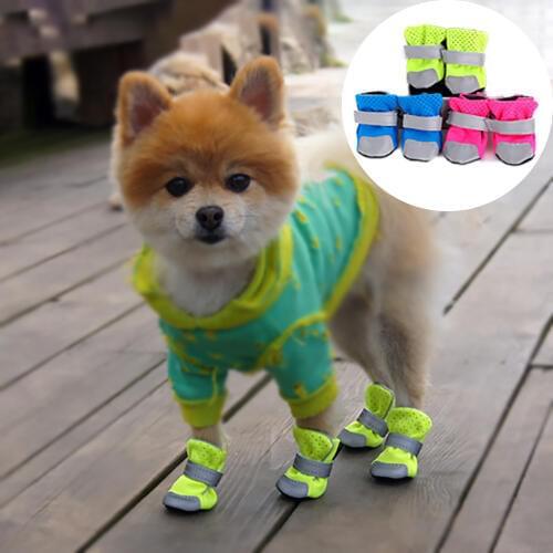 Winter Dog Shoes Breathable Pet Boots for Dogs Anti-slip Night Reflective Shoes Waterproof Socks for Chihuahua Small Medium Dogs