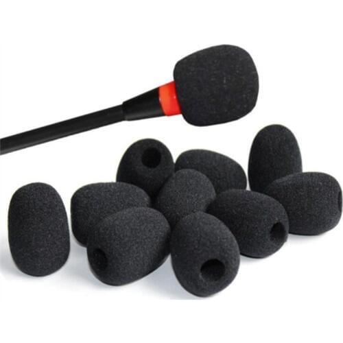 10Pcs Microphone Windscreen Sponge Covers Lapel Headset Grill Windshield Foam Mic Pad Cover Protective Cap for Gooseneck Meeting