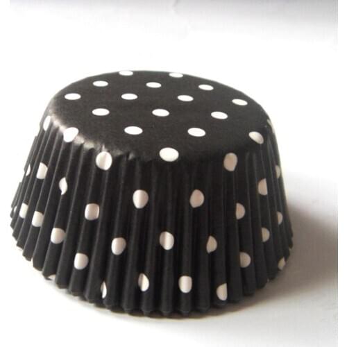 Free Shipping 100pcs one color only Black/Green/Red/Purple/White/Yellow pokla dot Cupcake Liner muffin baking Cup cake mold
