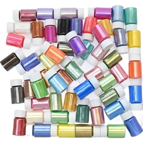 10g/Bottle Nails Art Pearl Mica Powder Gel Nail Polish 54 Colors Manicure DIY Design Decorations Laser Mirror Color Powders *7-8