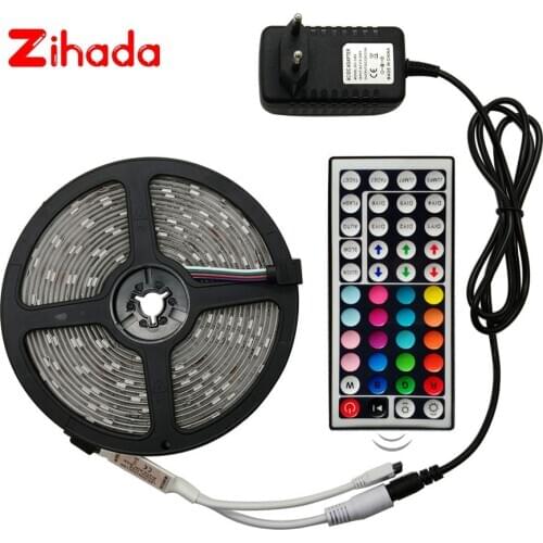 DC 12V 2835 RGB LED Strip Light Set White / Warm White / Blue 60 LEDs/m Waterproof Flexible Tape LED Light Lamp With 2A Power