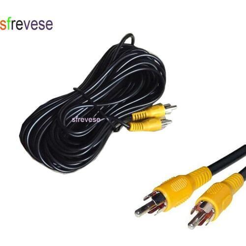 30FT 10M AV To AV RCA to RCA AV Reverse Rear View Parking Camera Video Extension Cable For Long Truck Bus 50pcs/lot