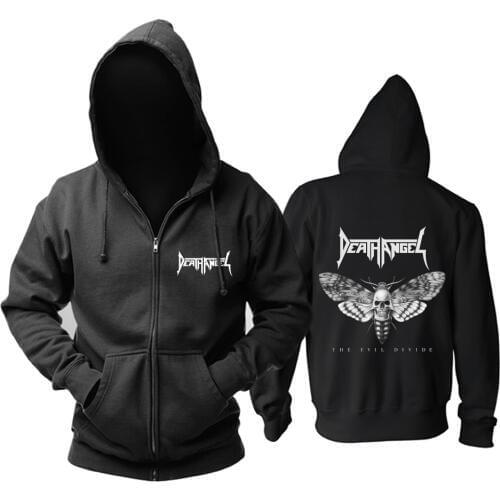 8 kinds Cool Zipper Death Angel Cotton Rock Black Skull Hoodies jacket punk heavy metal sweatshirt fleece Wolf Outerwear