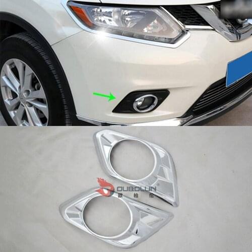 Car Accessories Exterior ABS Chrome High Configuration Front Head Fog Lamp Light Cover Trims For Nissan X-Trail 2014 Car-styling