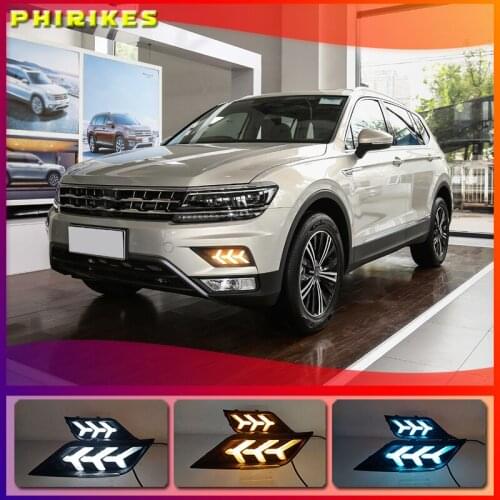Car Styling for VW Volkswagen Tiguan L 2017 2018 DRL LED Width Light DRL Signal Light Fog Lamp Daytime Running light