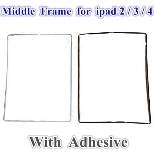 2Pcs Digitizer Middle Frame for iPad 2 3 4 Middle Bezel With Adhesive Sticker Touch Screen Holder Repair Parts for iPad 2 3 4