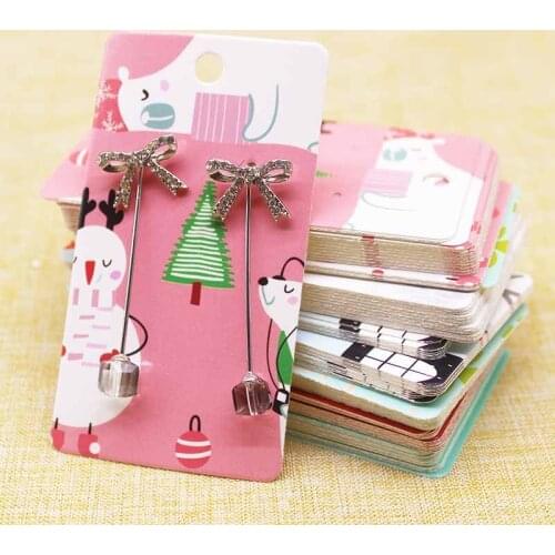 Hot sale 50Pcs Multi-Style Jewelry package Card 5*9cm marbling christmas design earring package card