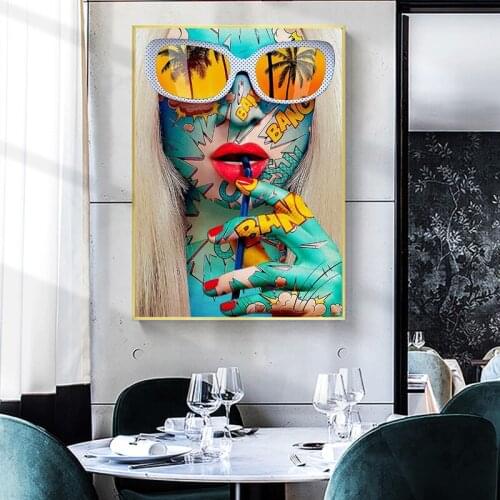 Abstract Graffiti Art Girls Canvas Art Posters And Prints Colorful Woman Art Canvas Paintings On the Wall Street Art Pictures