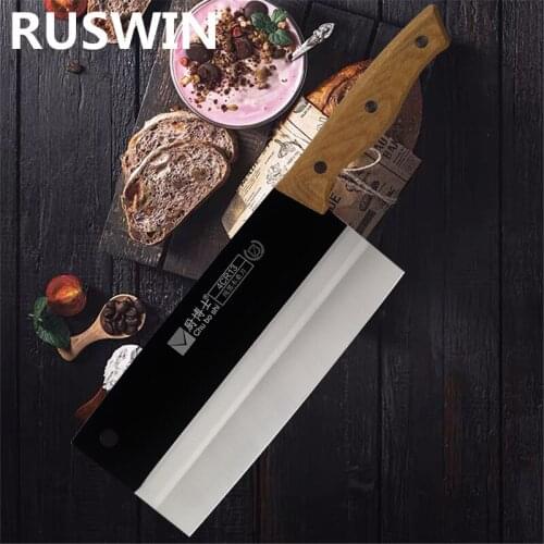 Handmade Chinese Kitchen Knives Traditional High Carbon Forged Kitchen Cleaver Wood Handle Slicing Serbian Chef Camping Knife