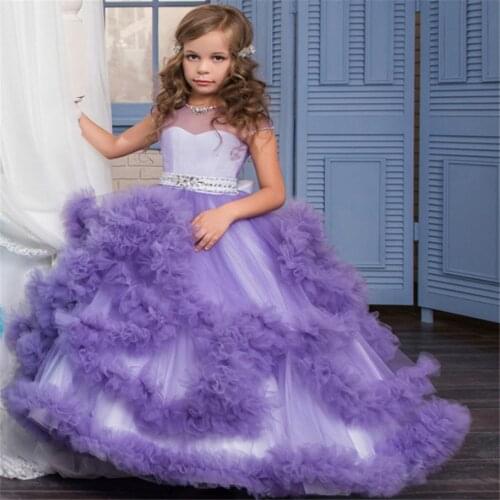 Flower Girl Dresses for Weddings Lace Ball Gown Girls Pageant Dresses First Communion Dress for Little Girls