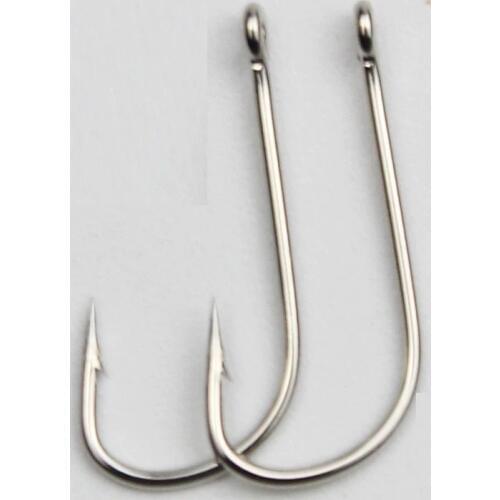 20pcs/lot Long Shank Barbed Fishhook 2#-10# silver high Carbon Steel Single Circle carp Bass hook Sea Tackle Accessories
