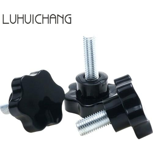 M12 M14 M16 1pcs Thread Replacement Star Hand Knob Bakelite Hand Tighten Screw Tightening Screw Black Head diameter 60mm