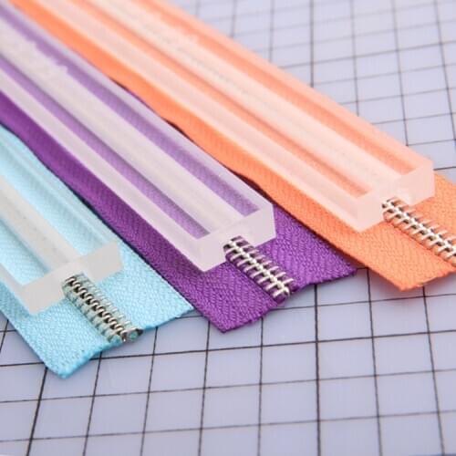 Meetee DIY Handmade Leather Tools for 3#5# Zipper Gluing Anti-overflow Ruler Acrylic Zippers Glue Tool Sewing Accessories