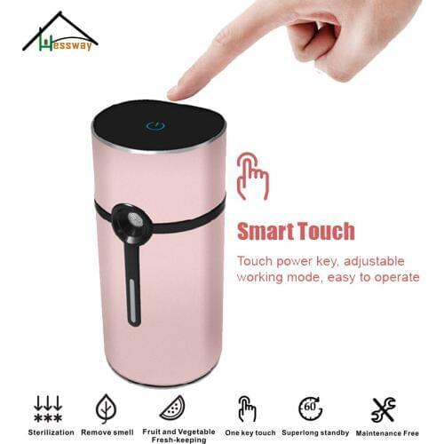 Mini USB ionizer air purifier deodorizer Refrigerator ozone generator with 4400mAH Li-ion battery