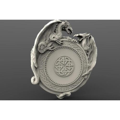 Stl 2.5d 3d vectric aspire cut3d artcam model of clock for cnc carving " Dragon clock " (ES)