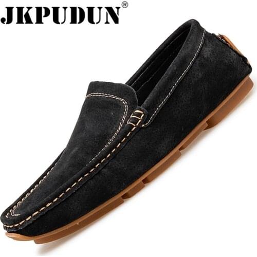 Men Shoes Casual Brand Men Loafers Suede Leather Moccasins Breathable Slip on Lazy Driving Shoes Zapatos Hombre Plus Size 38-47