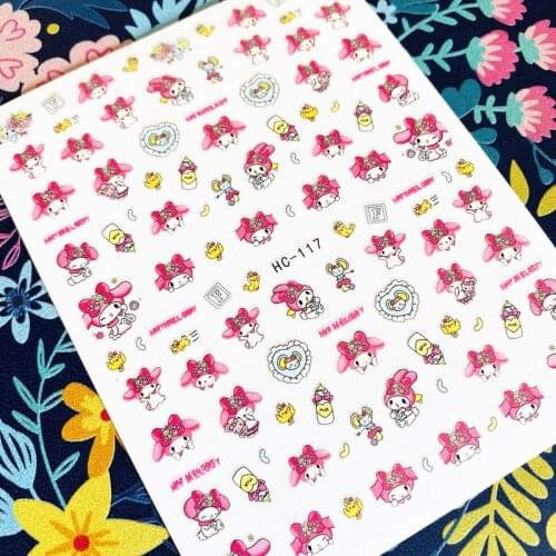 Newest HC-117-181-182 Chick bunny 3d nail art sticker nail decal stamping export japan designs rhinestones decorations